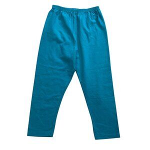 Flapdoodles Capri Leggings Girls Size 14 USA Made Cotton Turquoise Stretch